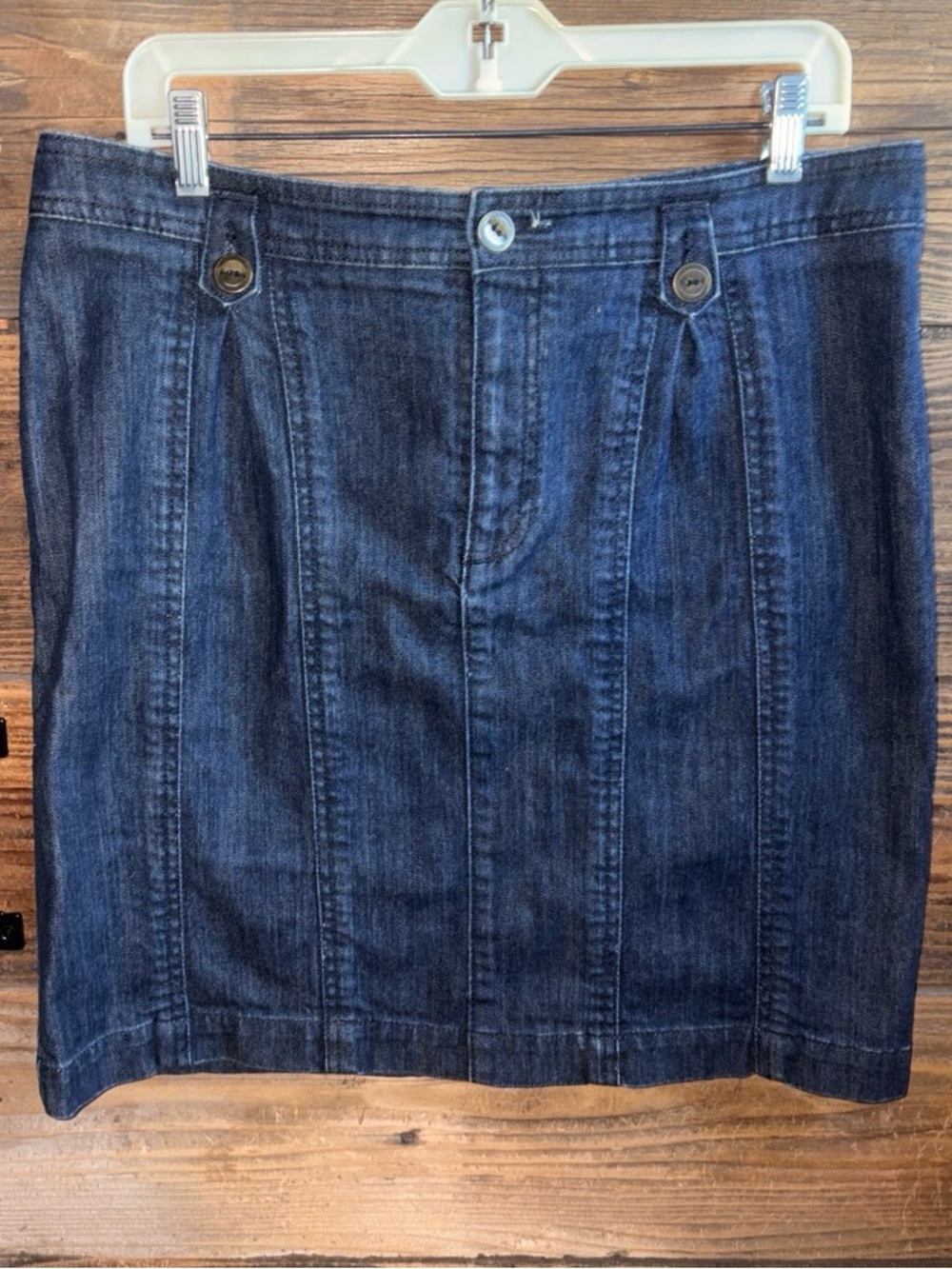 Pilcro & the Letterpress — Dark Blue Denim Pencil Skirt - RUNS BIG
